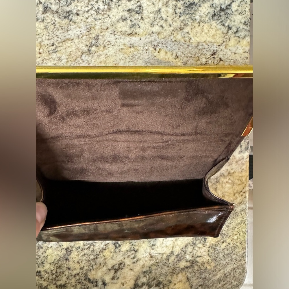 Tory Burch Leopard Print Glossy Triangular Large … - image 8